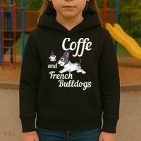 Coffee And French Bulldogs Kids Hoodie thumb 3