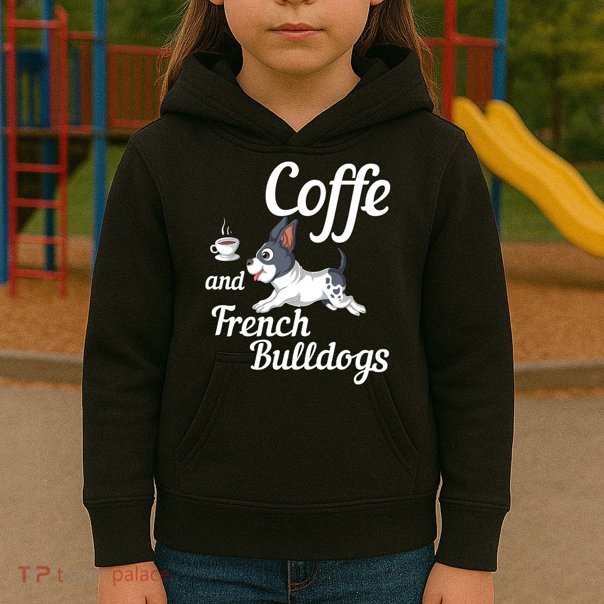 Coffee And French Bulldogs Kids Hoodie