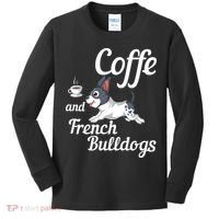 Coffee And French Bulldogs Kids Long Sleeve Shirt thumb 0