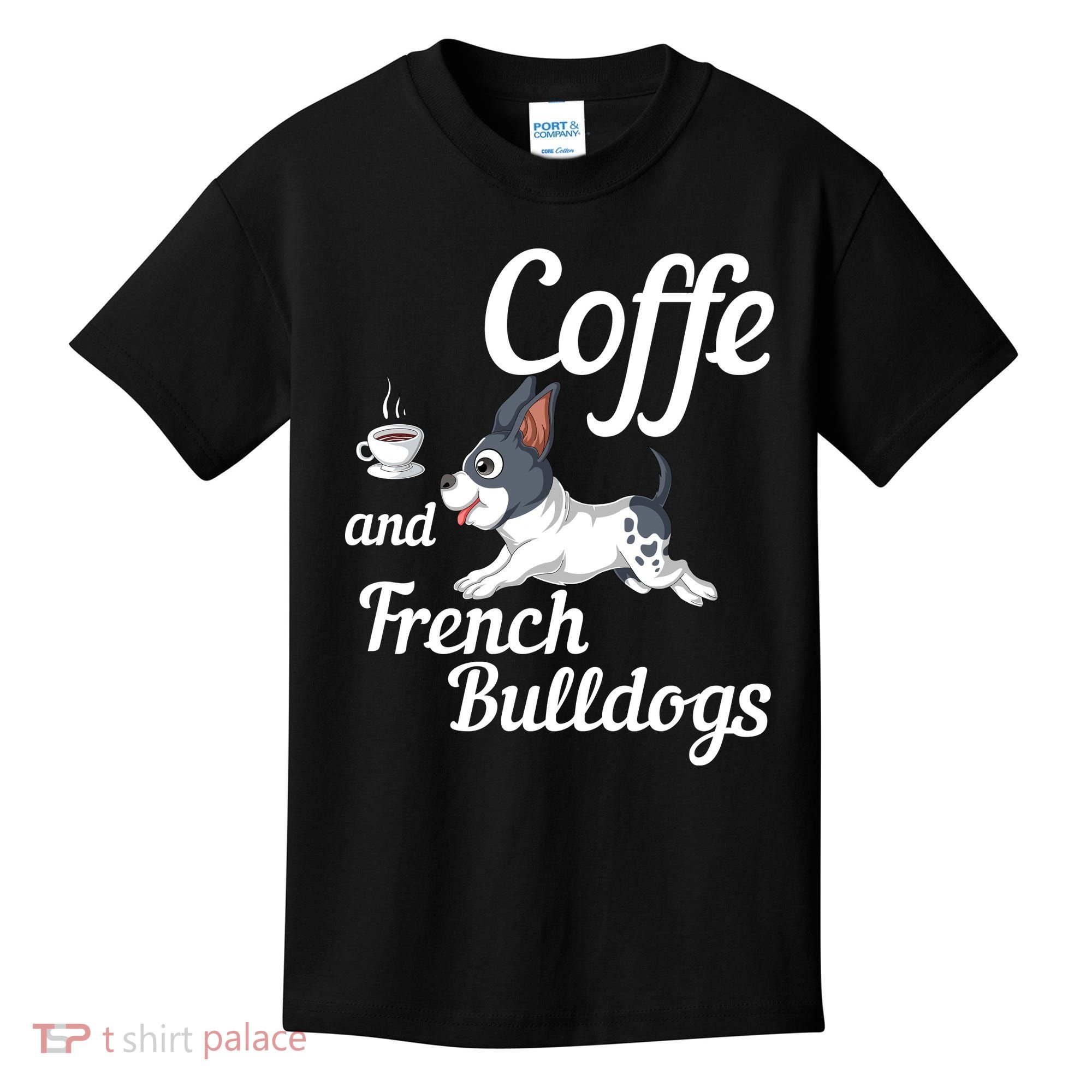 Coffee And French Bulldogs Kids T-Shirt
