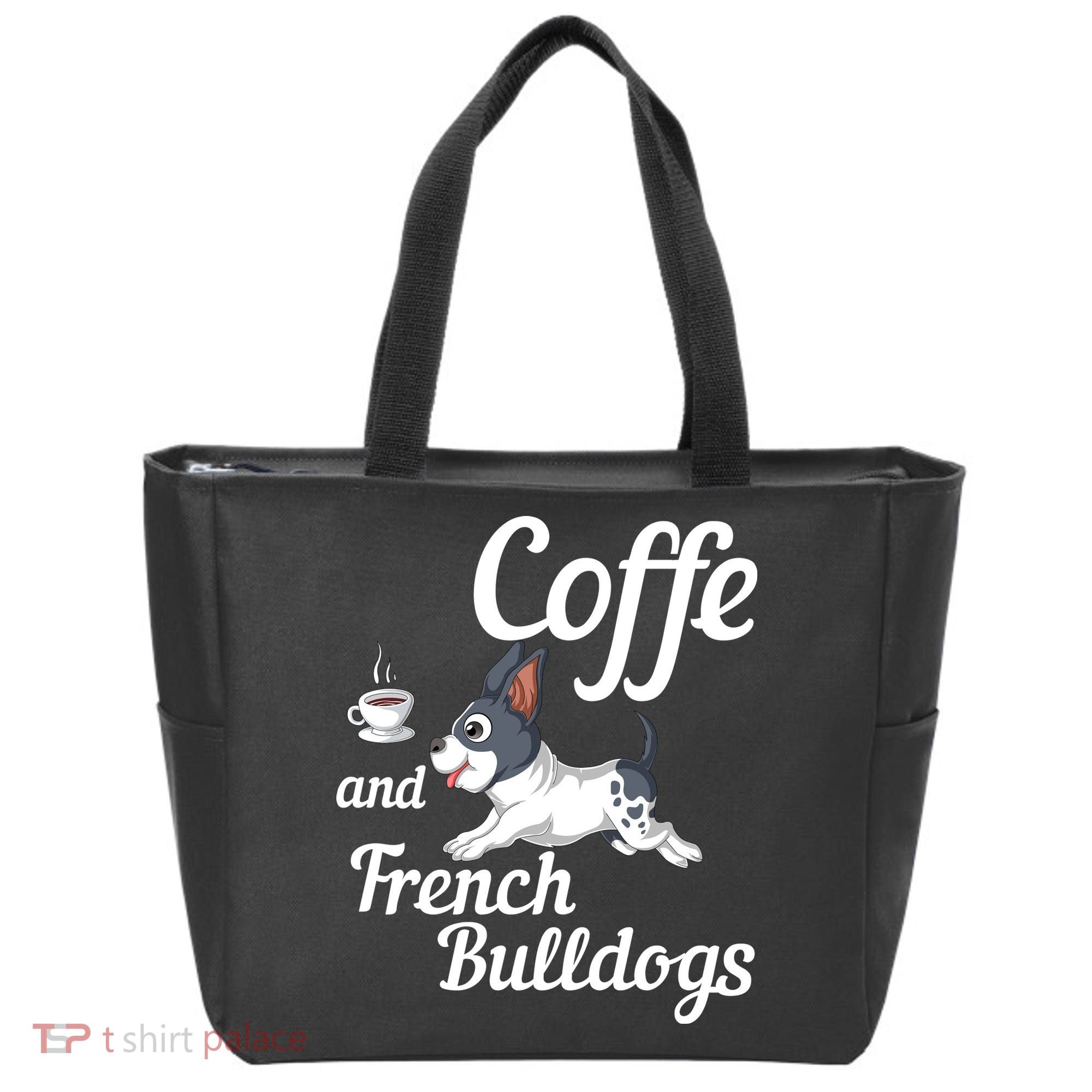 Coffee And French Bulldogs Tote Bag