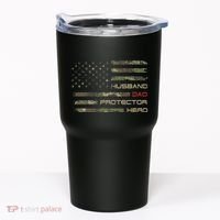 Camouflage American Flag Husband Dad Protector Hero Father Tumbler thumb 0