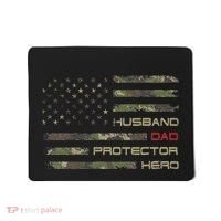 Camouflage American Flag Husband Dad Protector Hero Father Mousepad thumb 0