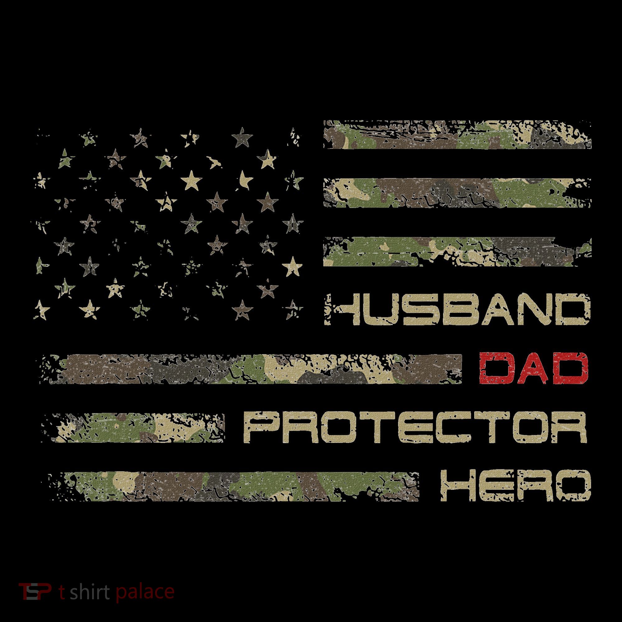 Camouflage American Flag Husband Dad Protector Hero Father Mousepad
