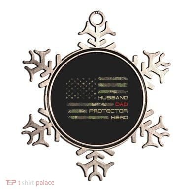 Camouflage American Flag Husband Dad Protector Hero Father Ornament