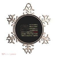 Camouflage American Flag Husband Dad Protector Hero Father Ornament thumb 0