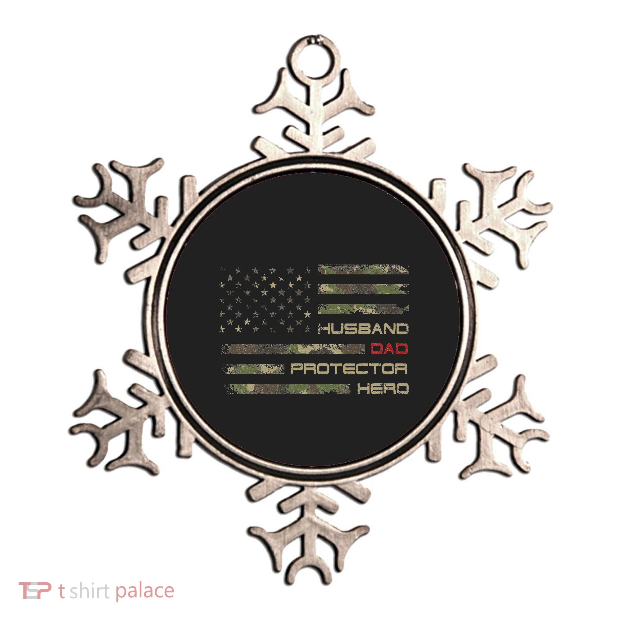 Camouflage American Flag Husband Dad Protector Hero Father Ornament