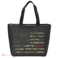 Camouflage American Flag Husband Dad Protector Hero Father Tote Bag thumb 0