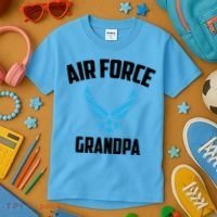 Cool Air Force Grandpa Gift Proud Us Military Veteran Gift Kids T-Shirt thumb 3