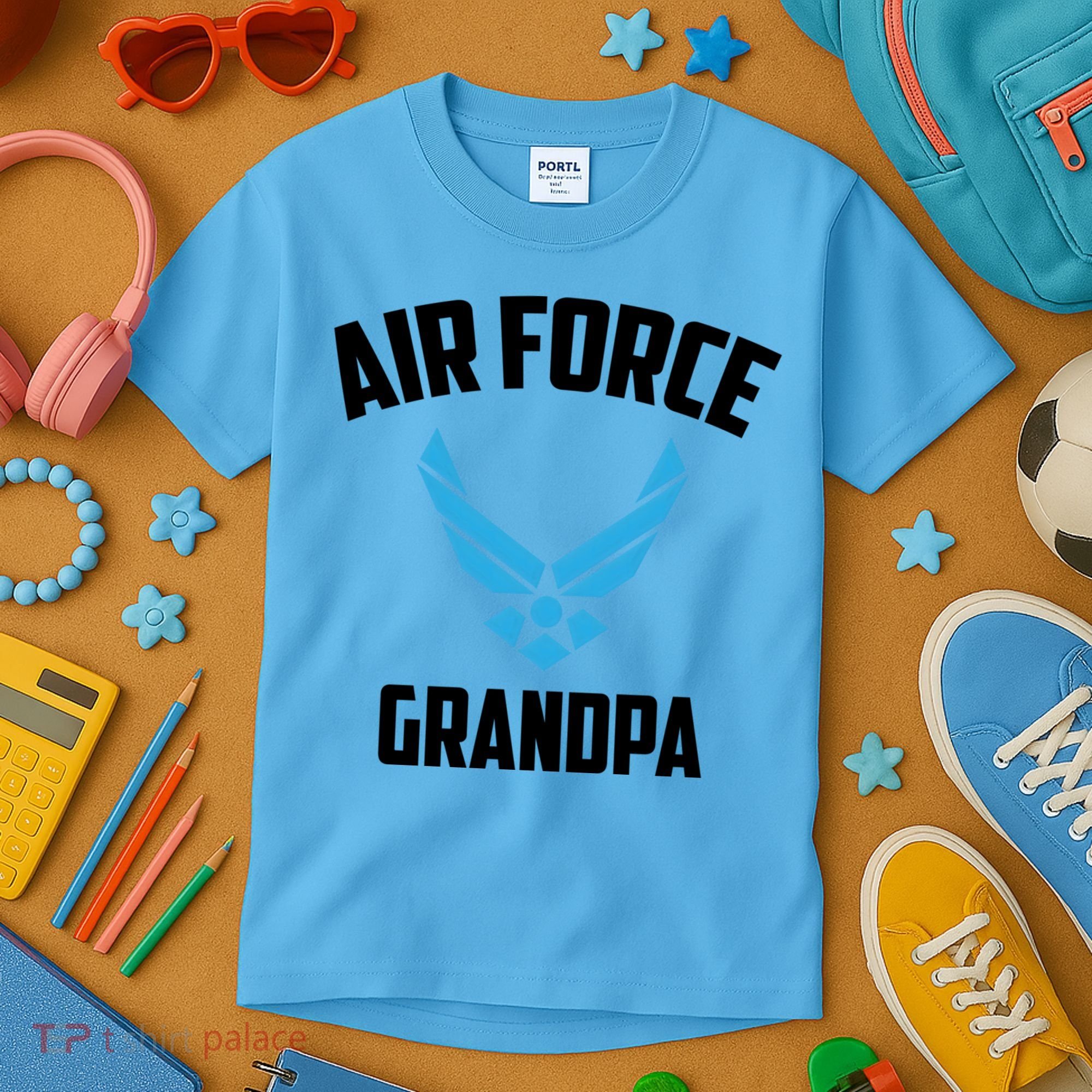 Cool Air Force Grandpa Gift Proud Us Military Veteran Gift Kids T-Shirt