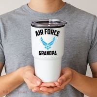 Cool Air Force Grandpa Gift Proud Us Military Veteran Gift Tumbler thumb 2