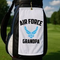 Cool Air Force Grandpa Gift Proud Us Military Veteran Gift Golf Towel thumb 2