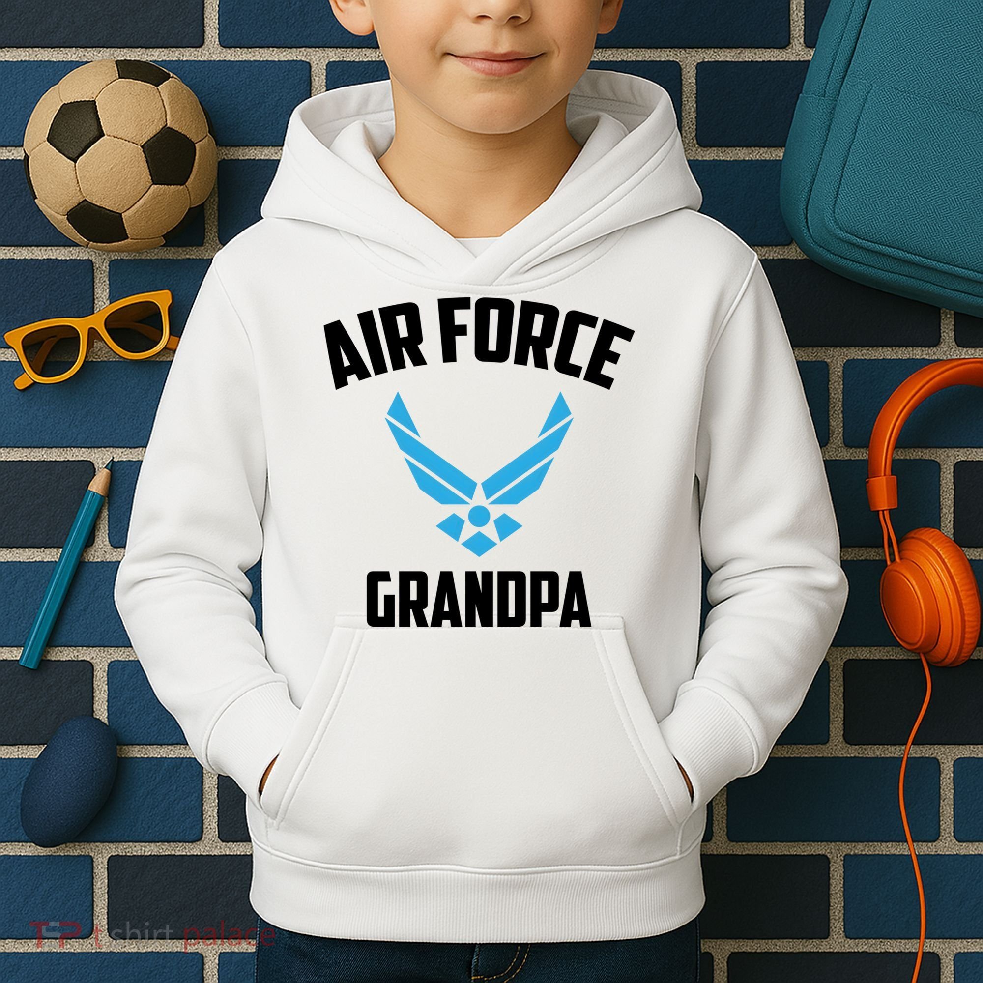Cool Air Force Grandpa Gift Proud Us Military Veteran Gift Kids Hoodie