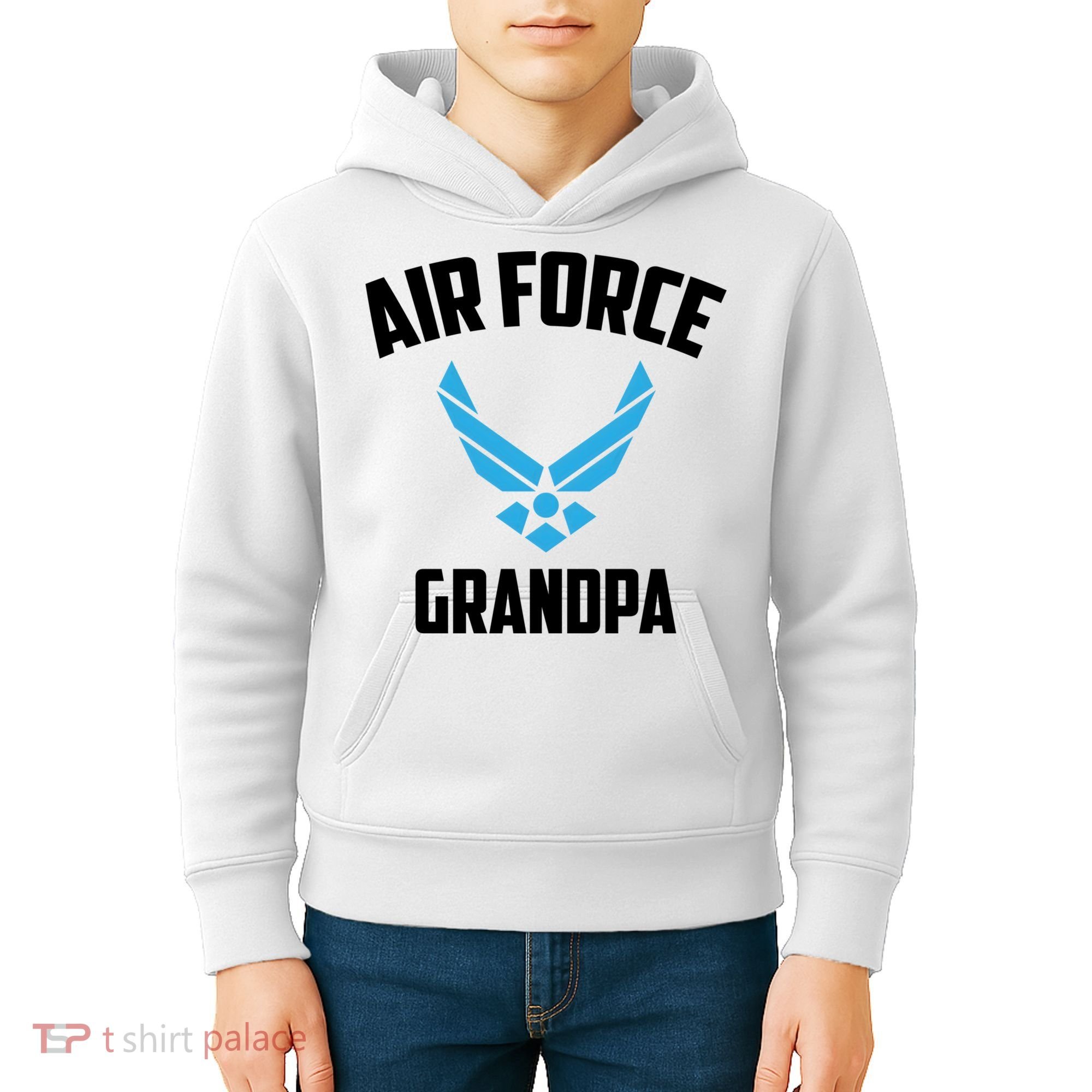 Cool Air Force Grandpa Gift Proud Us Military Veteran Gift Kids Hoodie