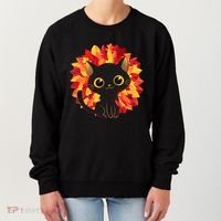 Cute Autumn Fall Black Cat Women's Sweatshirt thumb 0