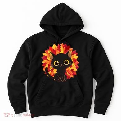 Cute Autumn Fall Black Cat Hoodie