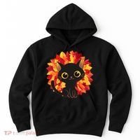 Cute Autumn Fall Black Cat Hoodie thumb 0