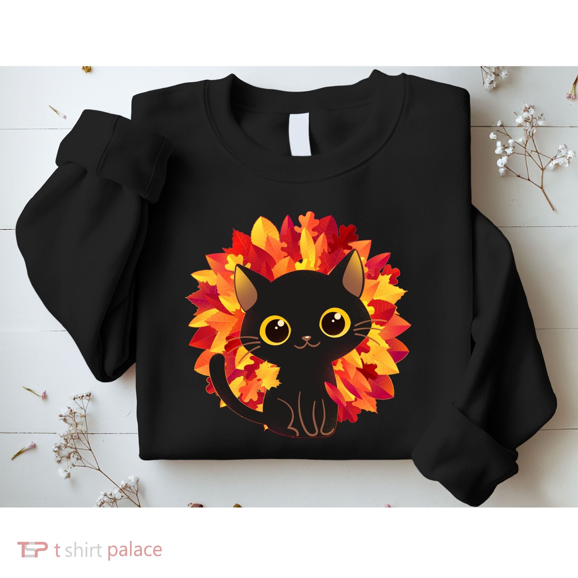 Cute Autumn Fall Black Cat Sweatshirt