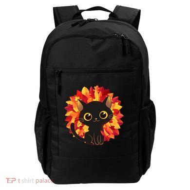 Cute Autumn Fall Black Cat Backpack
