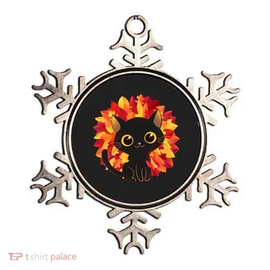 Cute Autumn Fall Black Cat Ornament