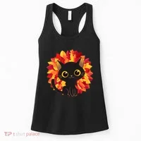 Cute Autumn Fall Black Cat Women's Tank Top thumb 0