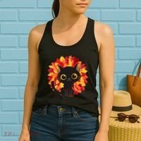 Cute Autumn Fall Black Cat Women's Tank Top thumb 2