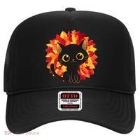 Cute Autumn Fall Black Cat Hat thumb 0