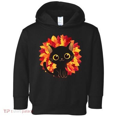 Cute Autumn Fall Black Cat Toddler Hoodie