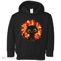 Cute Autumn Fall Black Cat Toddler Hoodie thumb 0