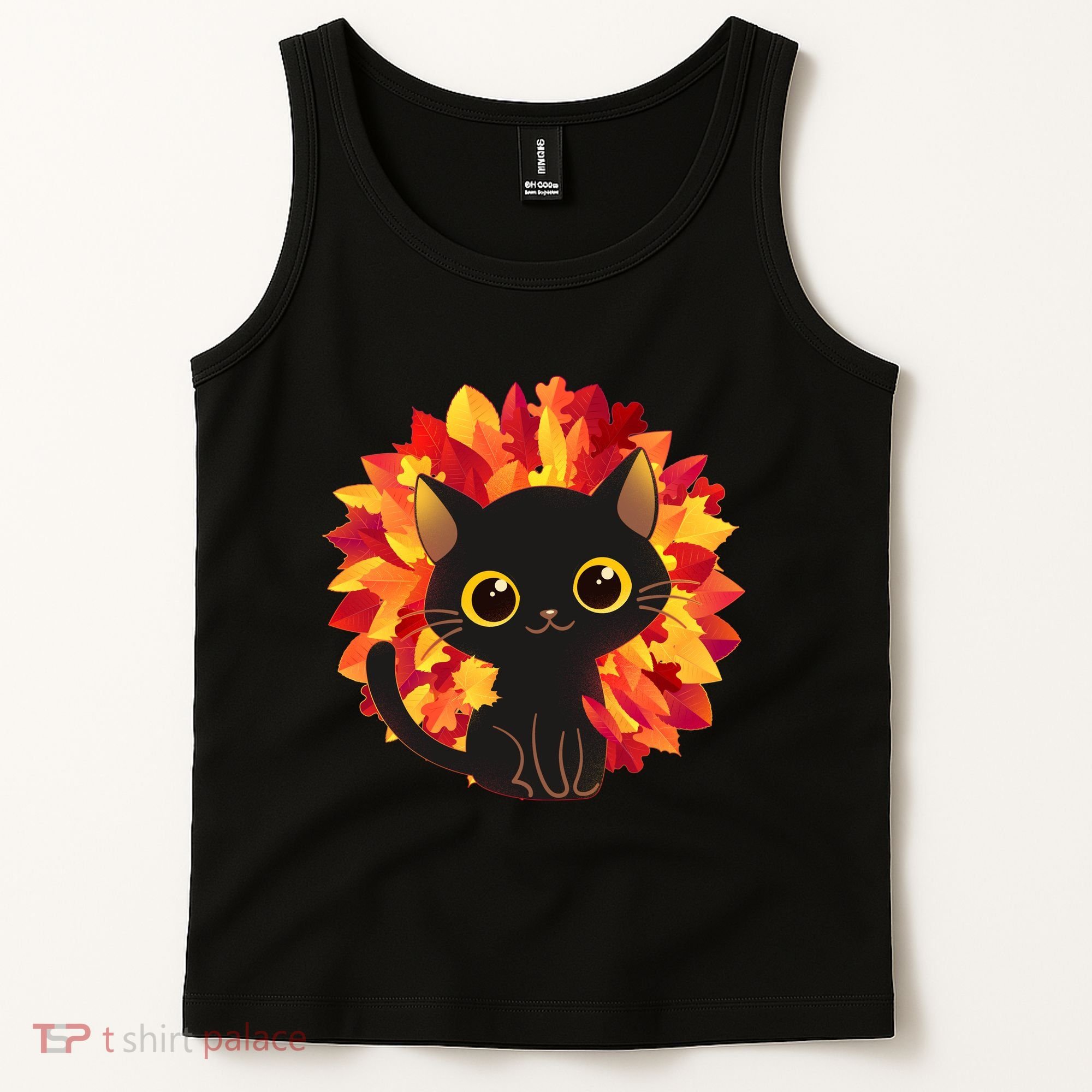 Cute Autumn Fall Black Cat Tank Top