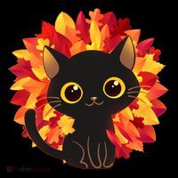 Cute Autumn Fall Black Cat Women's T-Shirt thumb 6