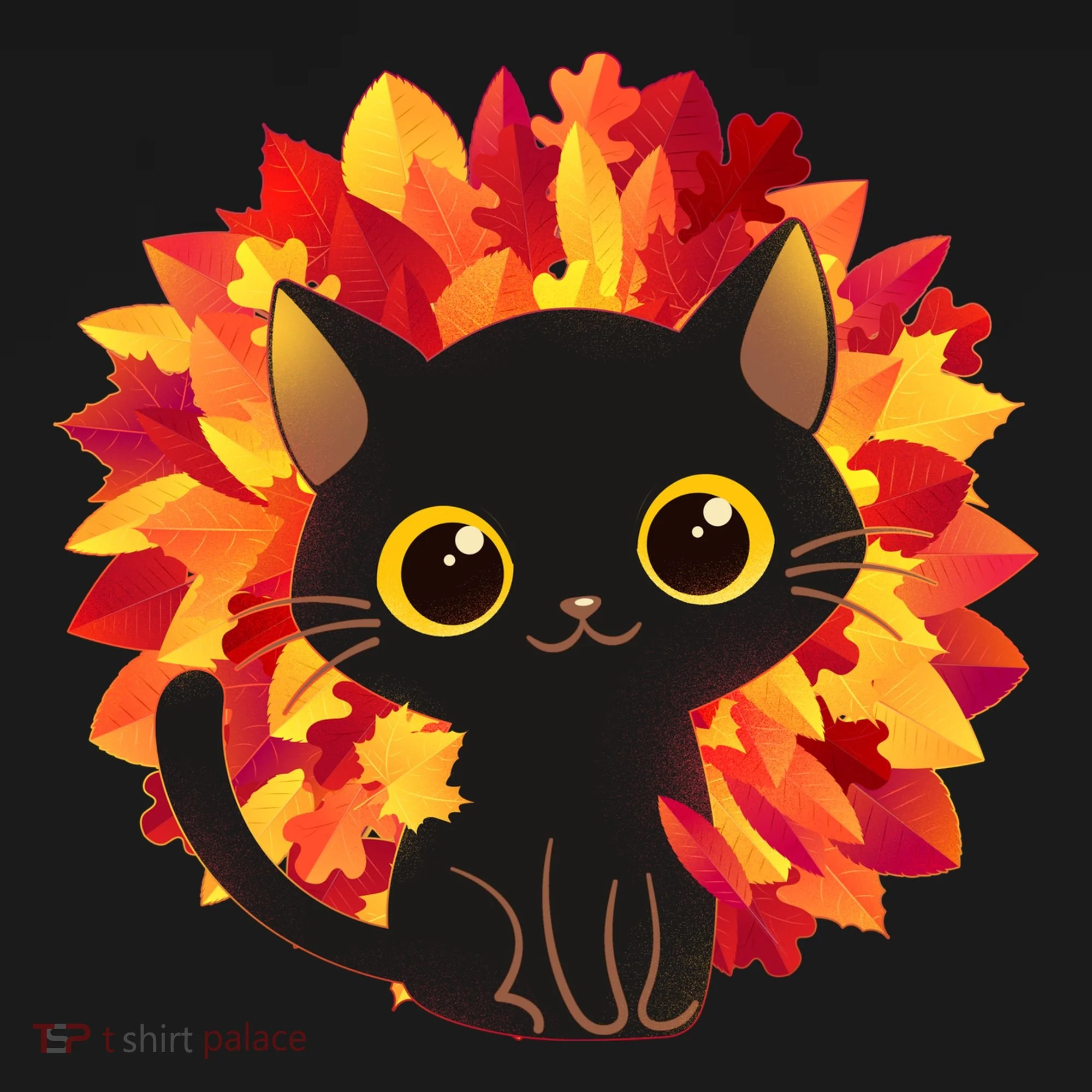 Cute Autumn Fall Black Cat Kids Long Sleeve Shirt