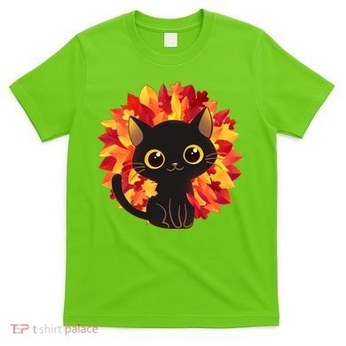 Cute Autumn Fall Black Cat T-Shirt