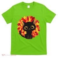 Cute Autumn Fall Black Cat T-Shirt thumb 0