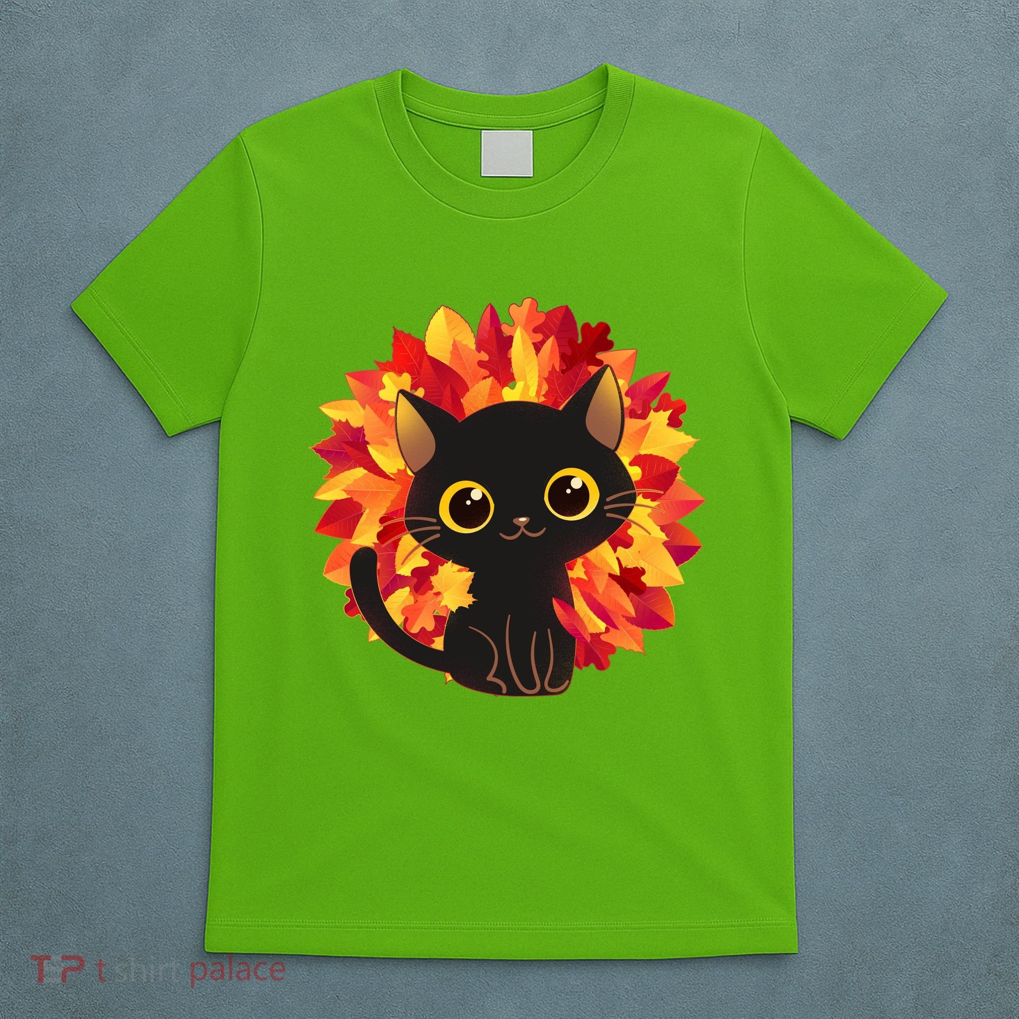Cute Autumn Fall Black Cat T-Shirt