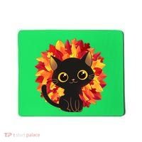 Cute Autumn Fall Black Cat Mousepad thumb 0