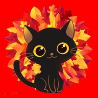 Cute Autumn Fall Black Cat Santa Hat thumb 1