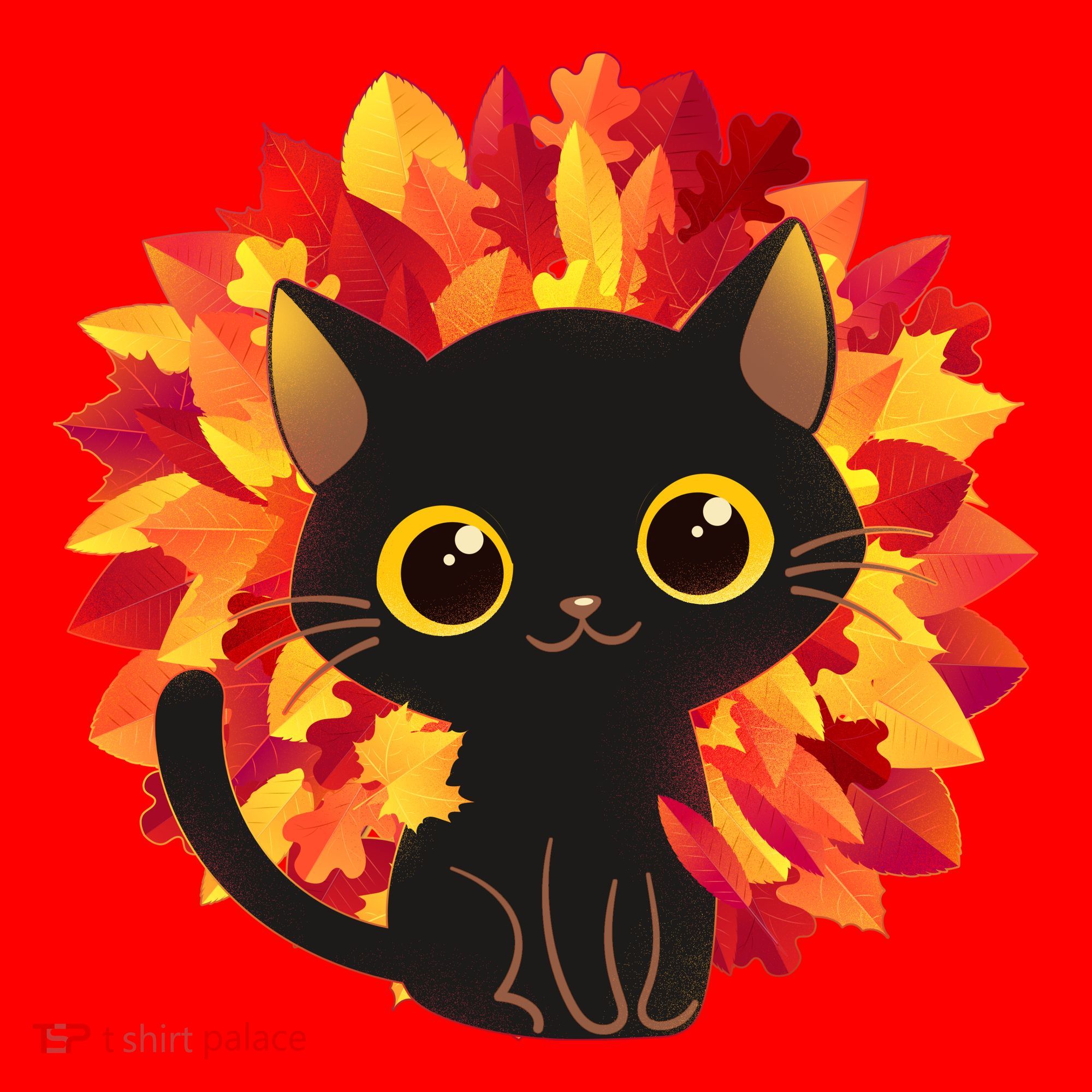 Cute Autumn Fall Black Cat Santa Hat