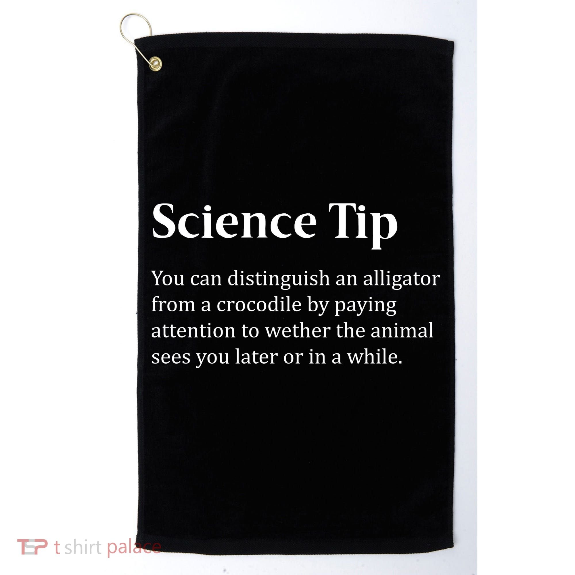 Crocodile Alligator Funny Science Tip Golf Towel