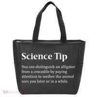 Crocodile Alligator Funny Science Tip Tote Bag thumb 0