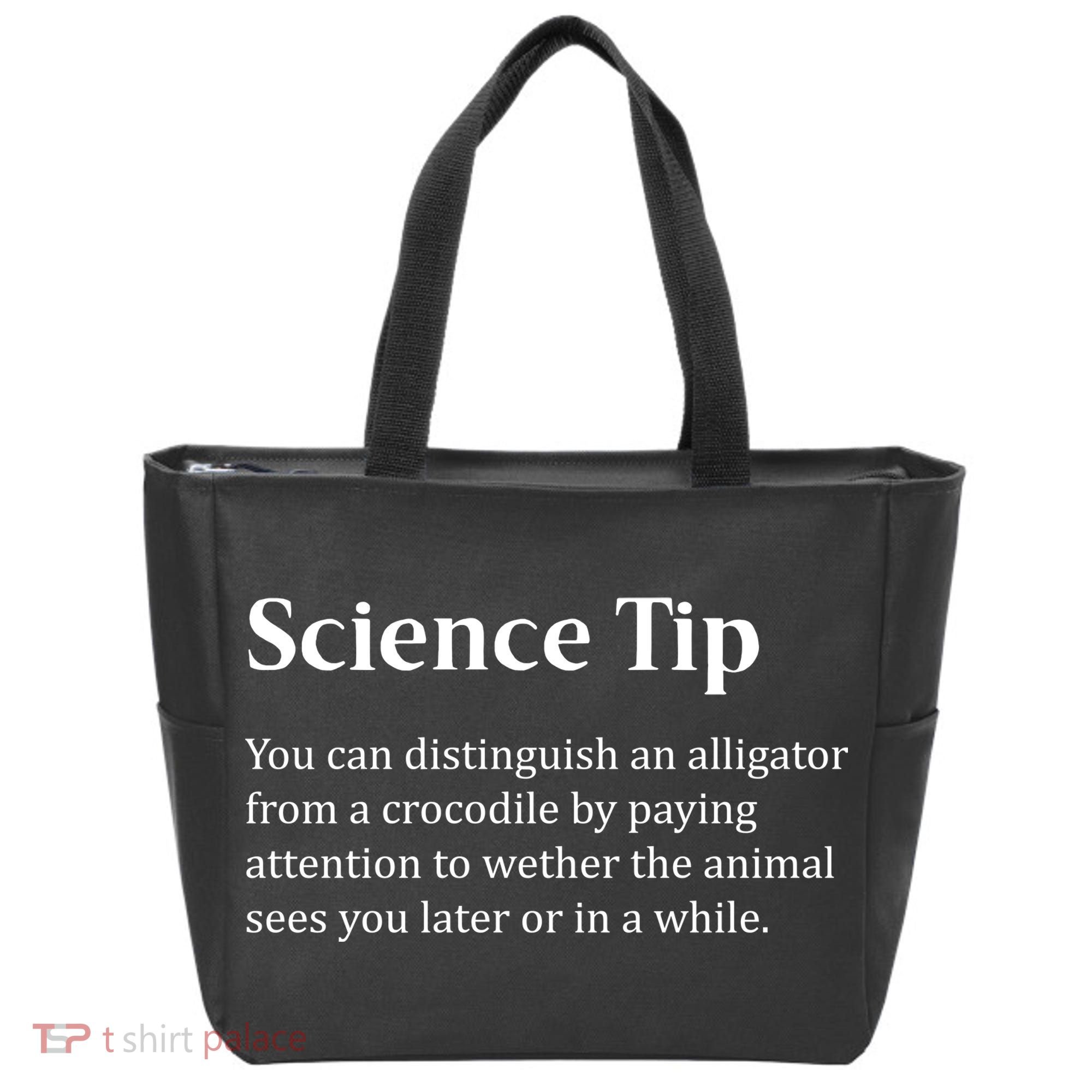 Crocodile Alligator Funny Science Tip Tote Bag