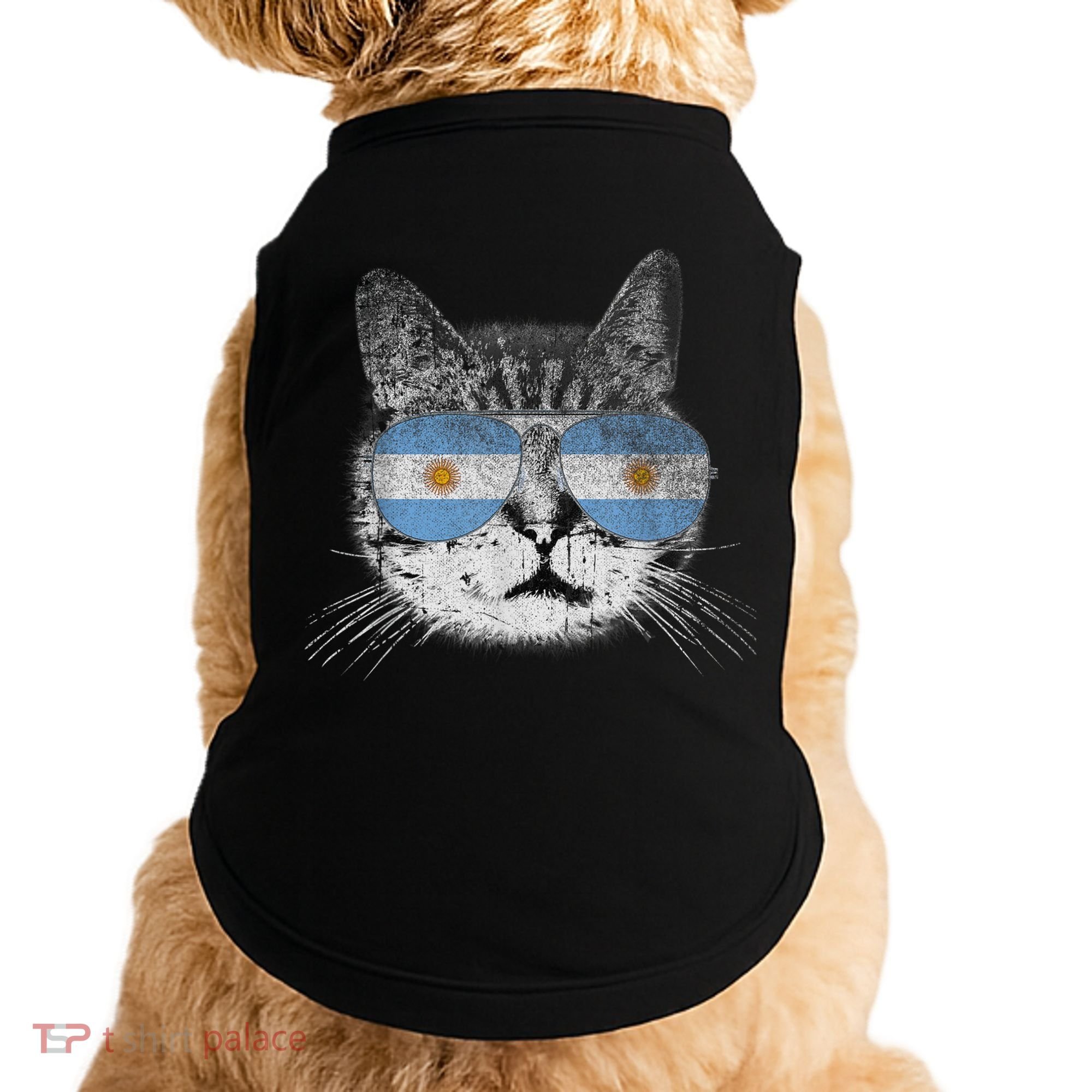 Cat Argentina Flag Country Retro Funny Gift Doggie Tank