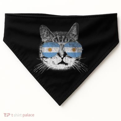 Cat Argentina Flag Country Retro Funny Gift USA-Made Doggie Bandana