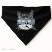 Cat Argentina Flag Country Retro Funny Gift USA-Made Doggie Bandana thumb 0