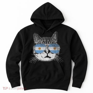 Cat Argentina Flag Country Retro Funny Gift Hoodie