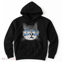 Cat Argentina Flag Country Retro Funny Gift Hoodie thumb 0
