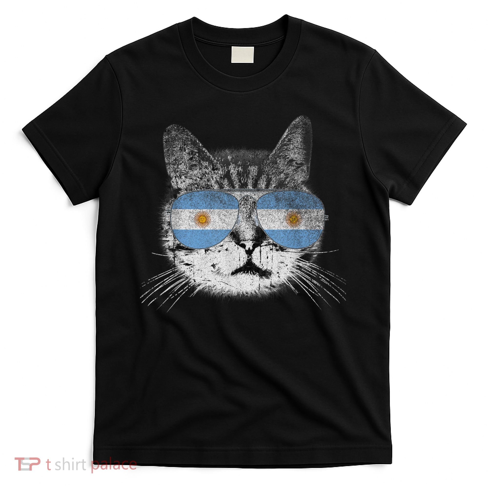 Cat Argentina Flag Country Retro Funny Gift T-Shirt