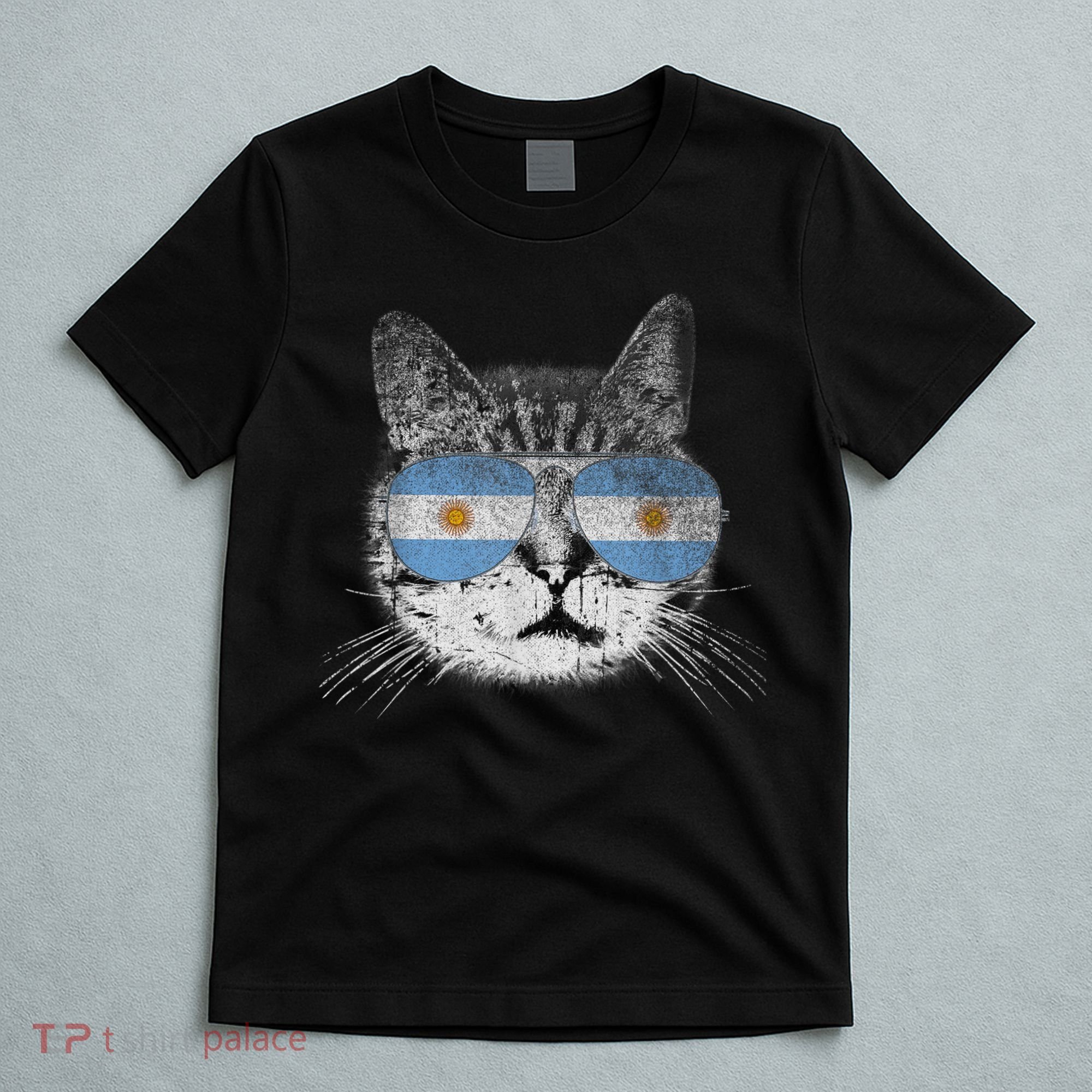 Cat Argentina Flag Country Retro Funny Gift T-Shirt