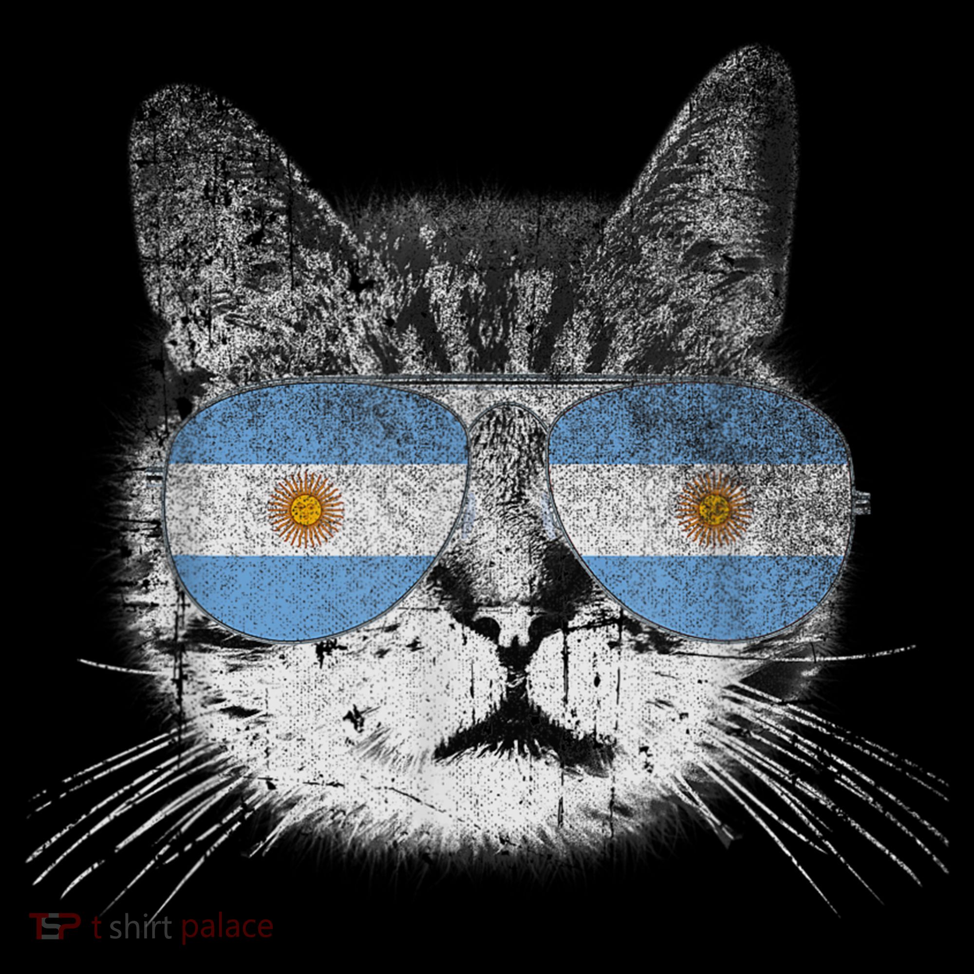 Cat Argentina Flag Country Retro Funny Gift T-Shirt