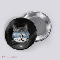 Cat Argentina Flag Country Retro Funny Gift Button thumb 0